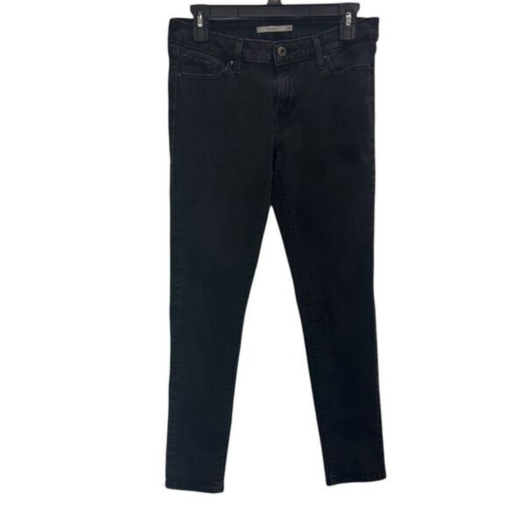 Levis 711 size 29" Skinny Jeans Black Wash Denim worn black faded